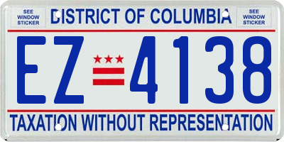 DC license plate EZ4138