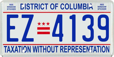 DC license plate EZ4139