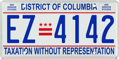 DC license plate EZ4142