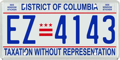 DC license plate EZ4143