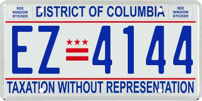 DC license plate EZ4144