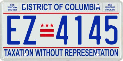 DC license plate EZ4145