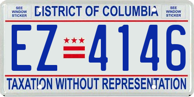 DC license plate EZ4146