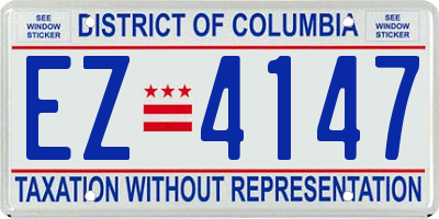 DC license plate EZ4147