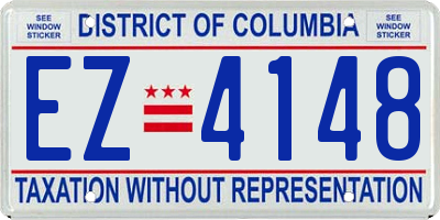 DC license plate EZ4148