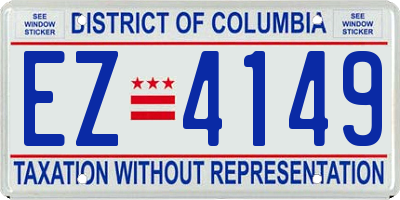 DC license plate EZ4149