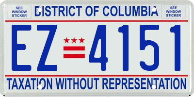 DC license plate EZ4151