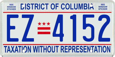 DC license plate EZ4152