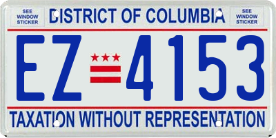 DC license plate EZ4153