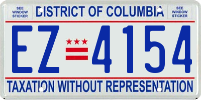 DC license plate EZ4154