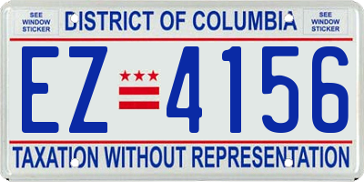 DC license plate EZ4156