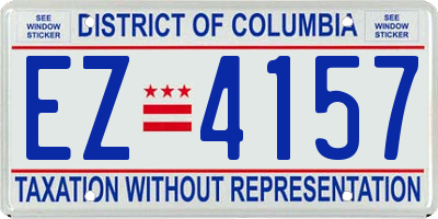 DC license plate EZ4157