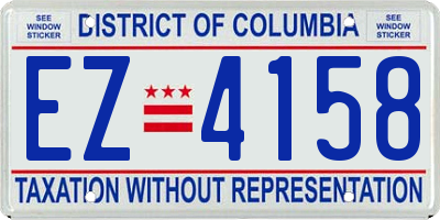 DC license plate EZ4158