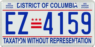 DC license plate EZ4159