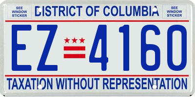 DC license plate EZ4160