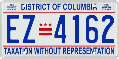 DC license plate EZ4162