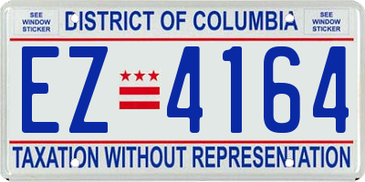 DC license plate EZ4164