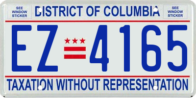 DC license plate EZ4165