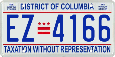 DC license plate EZ4166