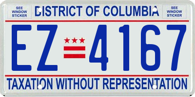 DC license plate EZ4167