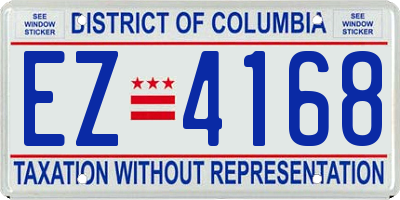 DC license plate EZ4168