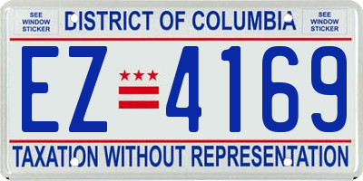 DC license plate EZ4169