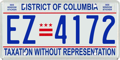 DC license plate EZ4172