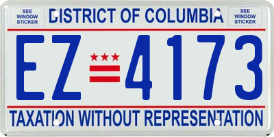 DC license plate EZ4173