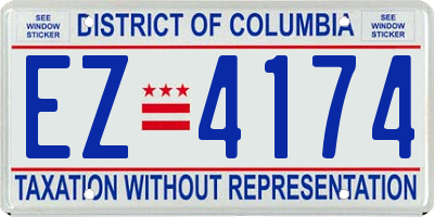 DC license plate EZ4174