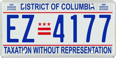 DC license plate EZ4177