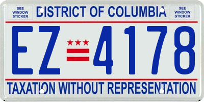 DC license plate EZ4178