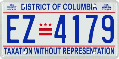 DC license plate EZ4179