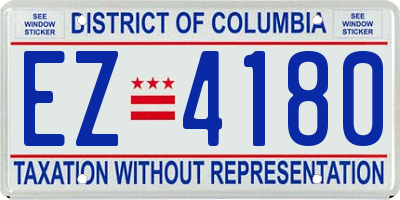 DC license plate EZ4180