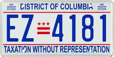 DC license plate EZ4181