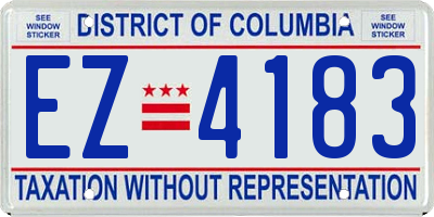 DC license plate EZ4183