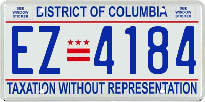 DC license plate EZ4184