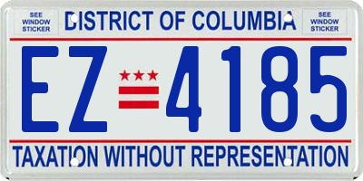 DC license plate EZ4185