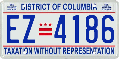 DC license plate EZ4186