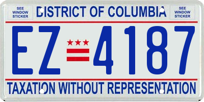 DC license plate EZ4187