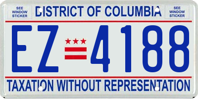 DC license plate EZ4188