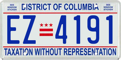 DC license plate EZ4191