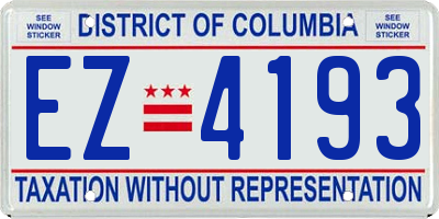 DC license plate EZ4193