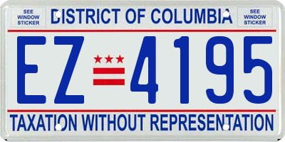 DC license plate EZ4195