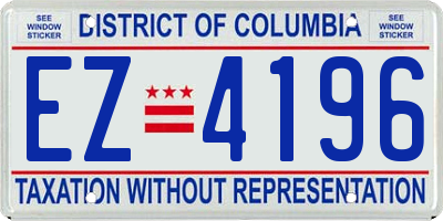 DC license plate EZ4196