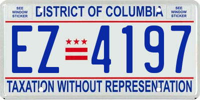 DC license plate EZ4197