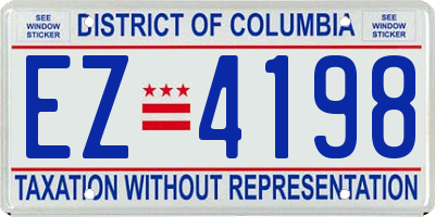 DC license plate EZ4198