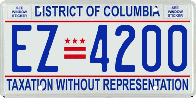 DC license plate EZ4200