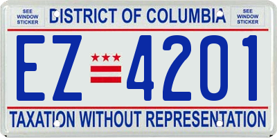 DC license plate EZ4201