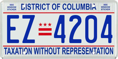 DC license plate EZ4204