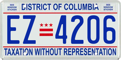 DC license plate EZ4206